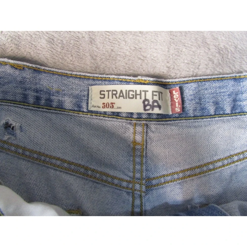 Levis 505 Straight Fit‎ Denim Shorts Mens 38 Light Wash Blue Cotton Jorts